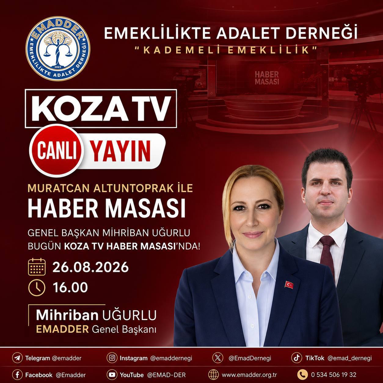 GENEL BAŞKANIMIZ SAYIN MİHRİBAN UĞURLU KOZA TV’DE!